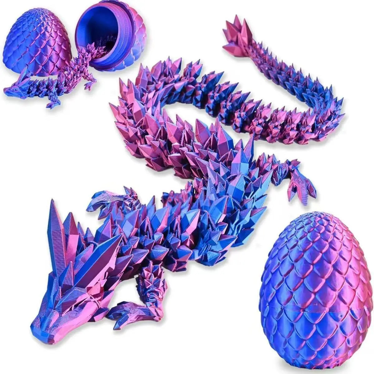 Creative Decompression Dragon Egg Chameleon Pendulum 3D Printing Dragon 2025 New Year Gift Colorful Set Desktop Ornament Kid Toy