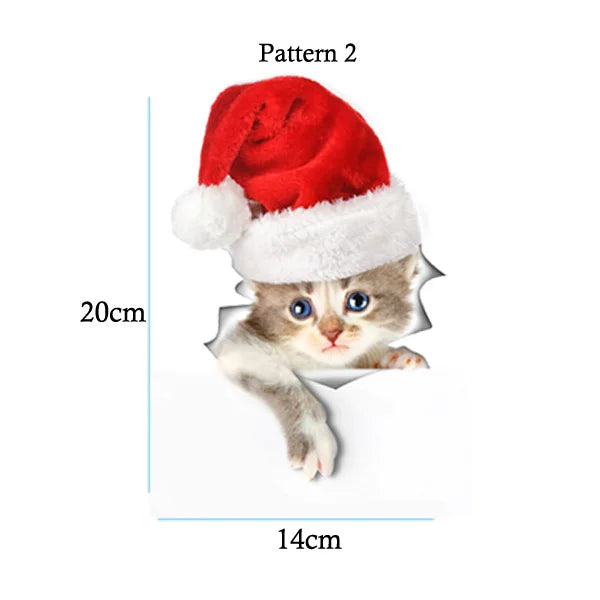 Cute Cats Wall Sticker Hole View Vivid Dogs Bathroom 3D Toilet Stickers For Home Decoration Animals Decals Self-adhesive Poster