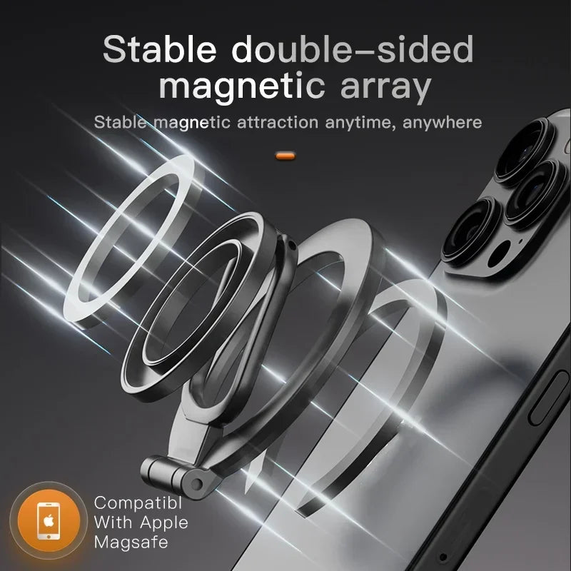 MagSafe Double Sided Magnetic Phone Ring Holder Portable Folding Cellphone Stand Accessory Grip Bracket Support for IPhone 16Pro