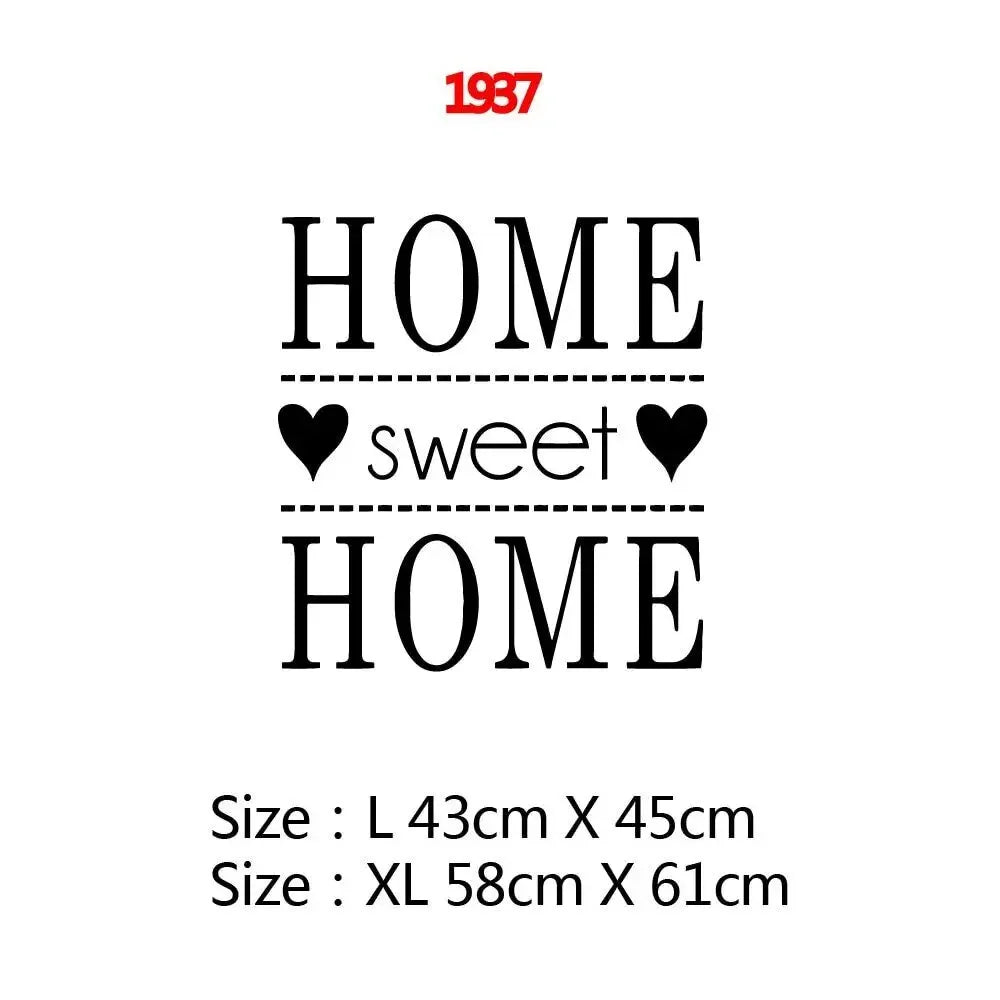 Home Sweet Home Phrase Wall Sticker for Living Room Decoration Wallpaper Quote Stickers on The Wall Sticker Mural Muursticker