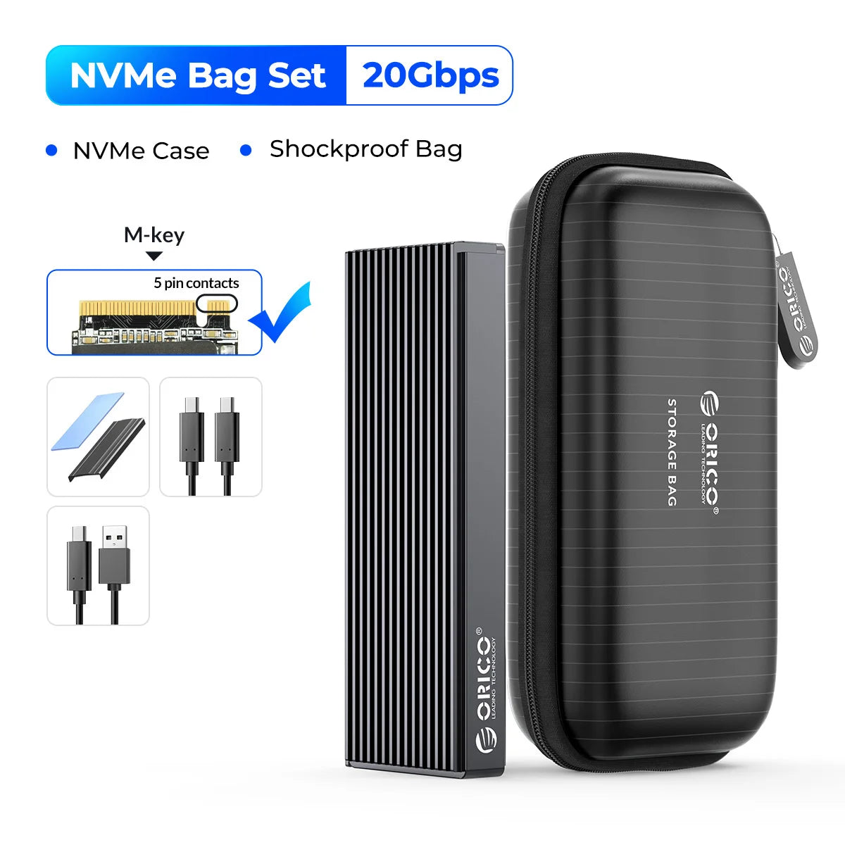 ORICO M2 SSD Case NVMe USB Type C Gen2 10Gbps PCIe SSD Case M2 SATA NGFF 5Gbps M.2 NVME Enclosure Disk Box M.2 SSD Case