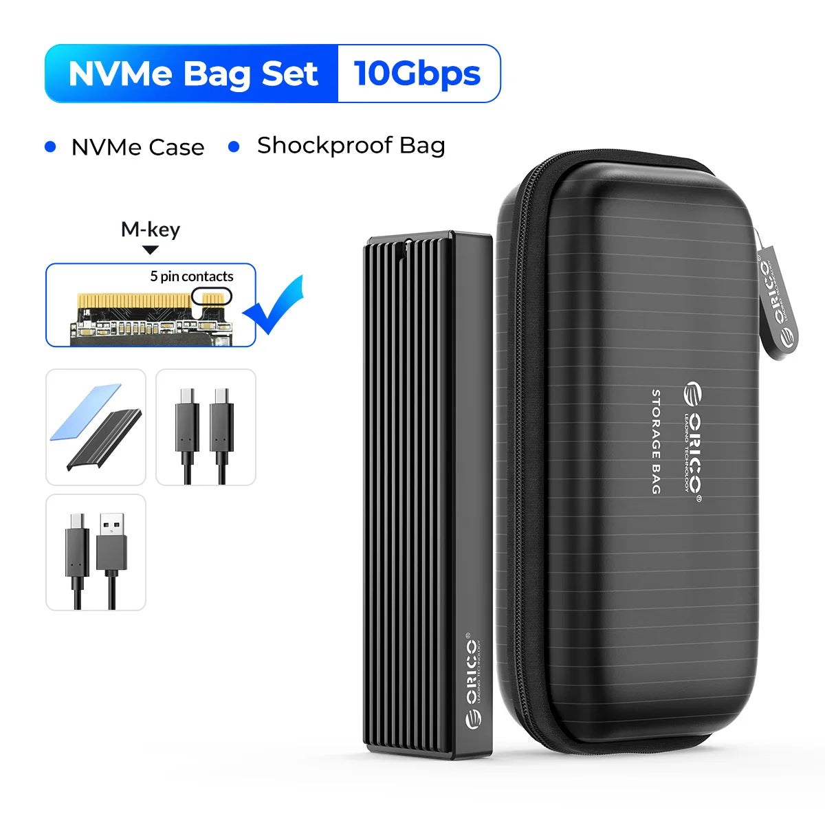 ORICO M2 SSD Case NVMe USB Type C Gen2 10Gbps PCIe SSD Case M2 SATA NGFF 5Gbps M.2 NVME Enclosure Disk Box M.2 SSD Case