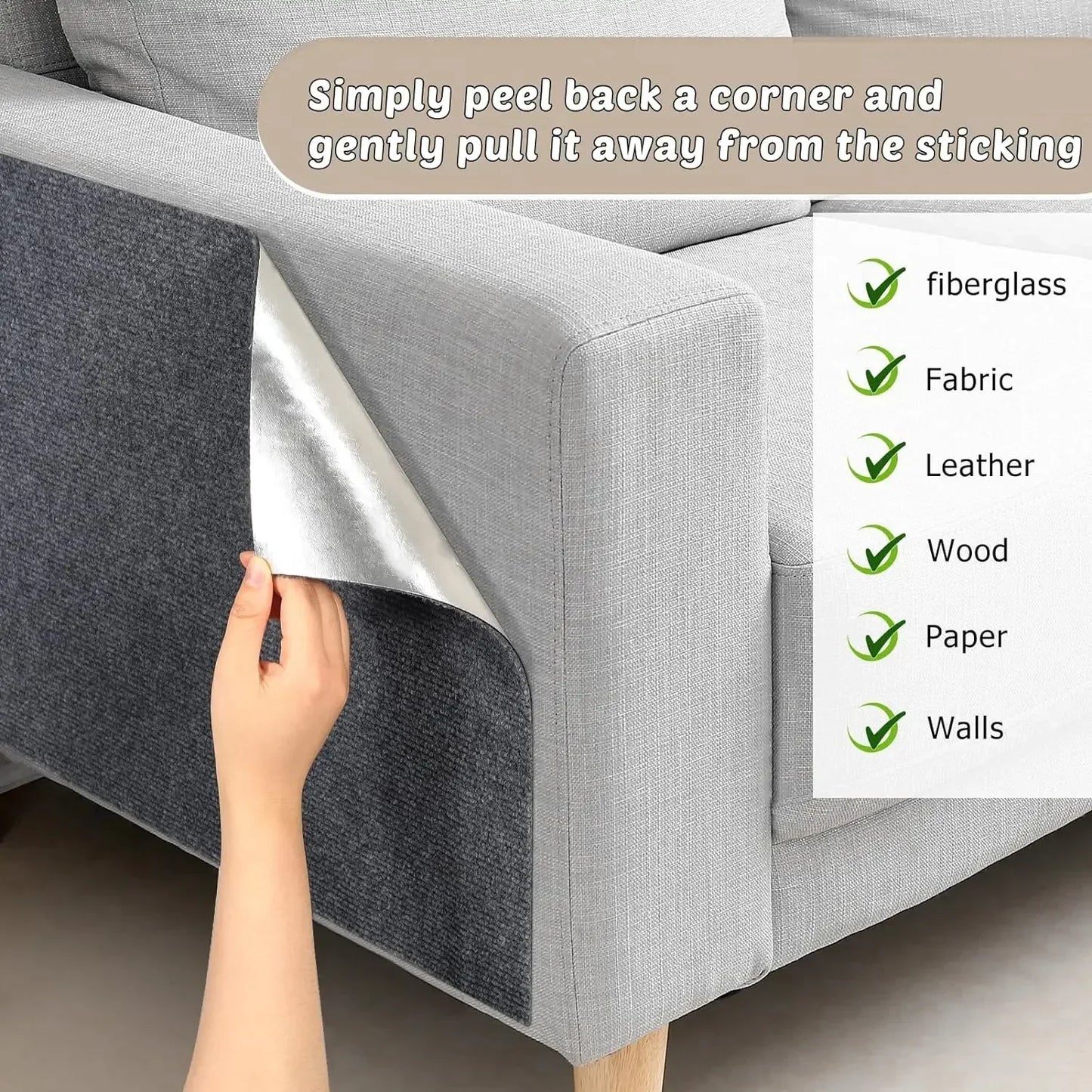 Trimmable Cat Scratching Mat Cat Scratcher Sofa Tape Scratching Post Self-adhesive Carpet Cats Scratch Board Cat Accessories