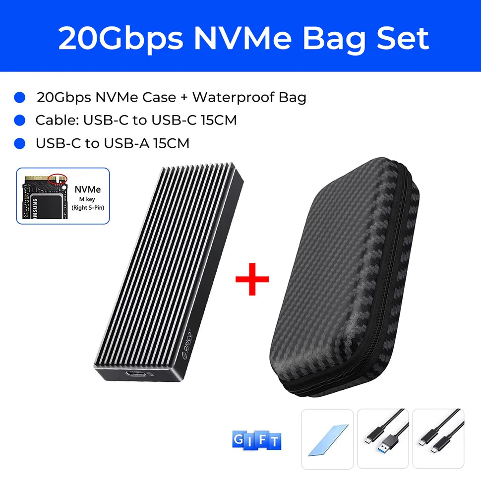 ORICO M.2 SATA NVMe Enclosure 10Gbps External SSD Case Type C USB A 3.2 Gen 2 Hard Drive Disk Cover M2 2230 Storage Box House