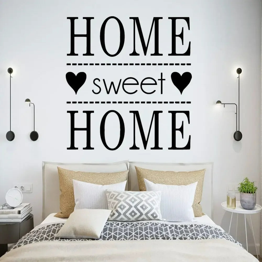 Home Sweet Home Phrase Wall Sticker for Living Room Decoration Wallpaper Quote Stickers on The Wall Sticker Mural Muursticker