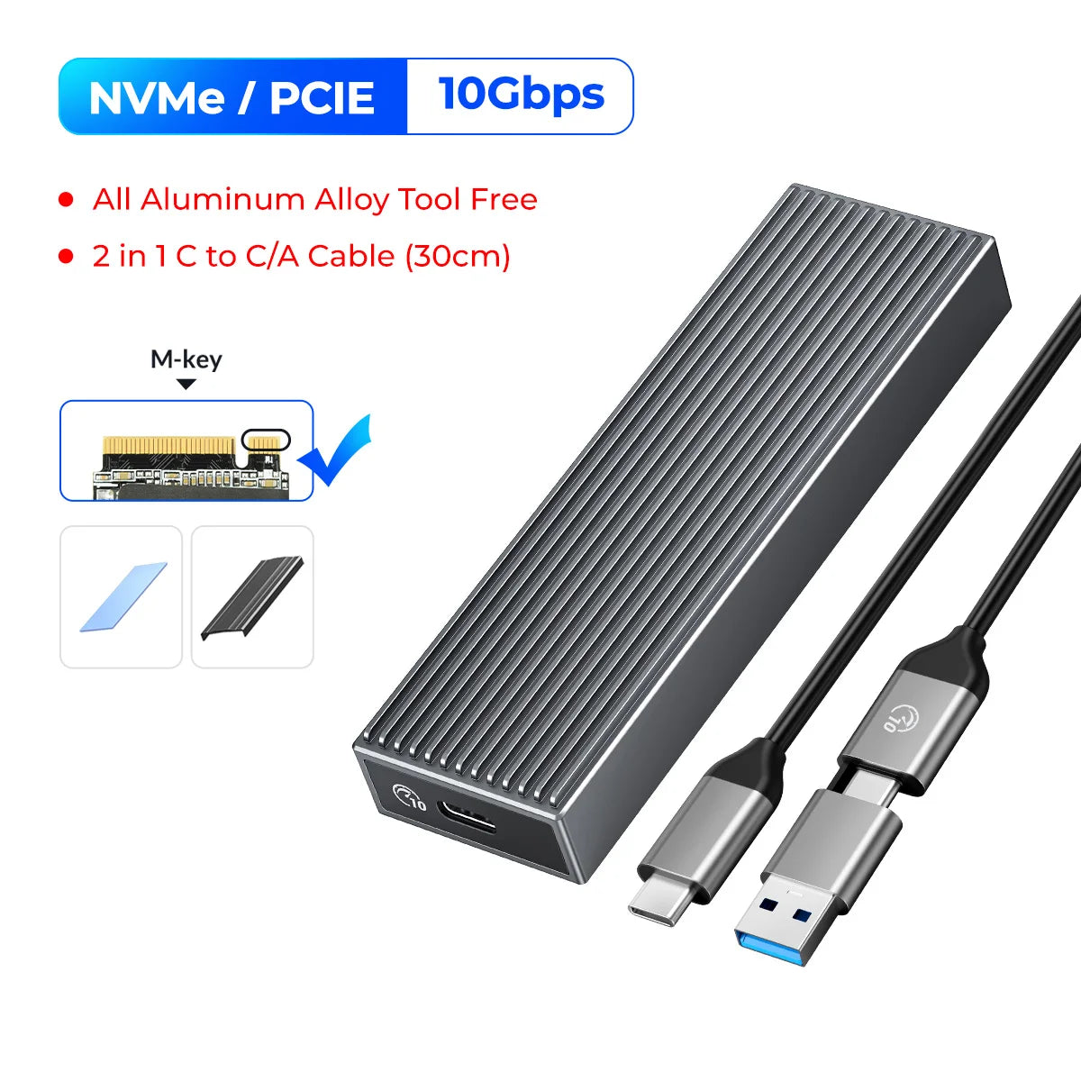 ORICO M2 SSD Case NVMe USB Type C Gen2 10Gbps PCIe SSD Case M2 SATA NGFF 5Gbps M.2 NVME Enclosure Disk Box M.2 SSD Case