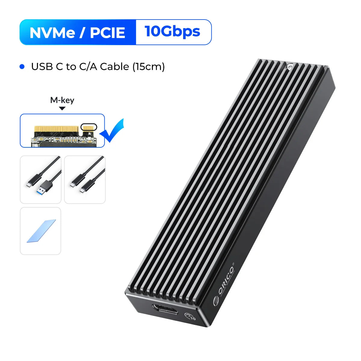 ORICO M2 SSD Case NVMe USB Type C Gen2 10Gbps PCIe SSD Case M2 SATA NGFF 5Gbps M.2 NVME Enclosure Disk Box M.2 SSD Case