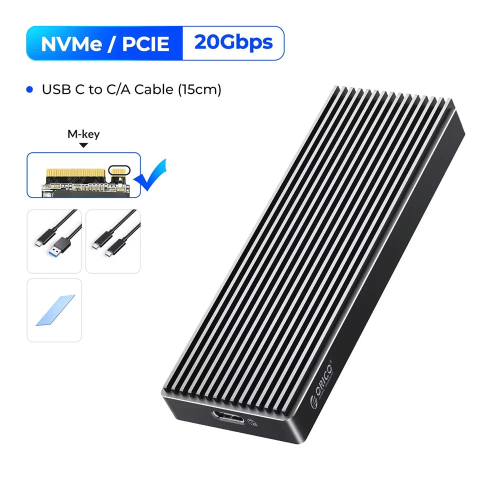 ORICO M.2 SATA NVMe Enclosure 10Gbps External SSD Case Type C USB A 3.2 Gen 2 Hard Drive Disk Cover M2 2230 Storage Box House