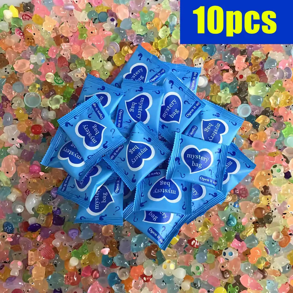 10/30/60PCS Surprise Blind Bags Luminous Animal Mushroom Figurines Miniature Mystery Bag For Potted Dollhouse Fairy Garden Decor